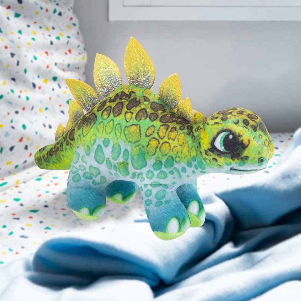 image 1 of Dinosaur Stegosauras Soft Toy Dino Plush Cuddly Soft Fluffy Plushie 30cm Green