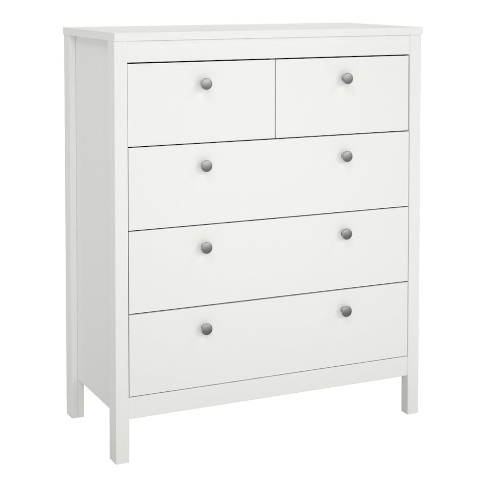 image 1 of Madrid 3 Piece Bundle, Bedside, Chest and 3 Door Wardrobe in White