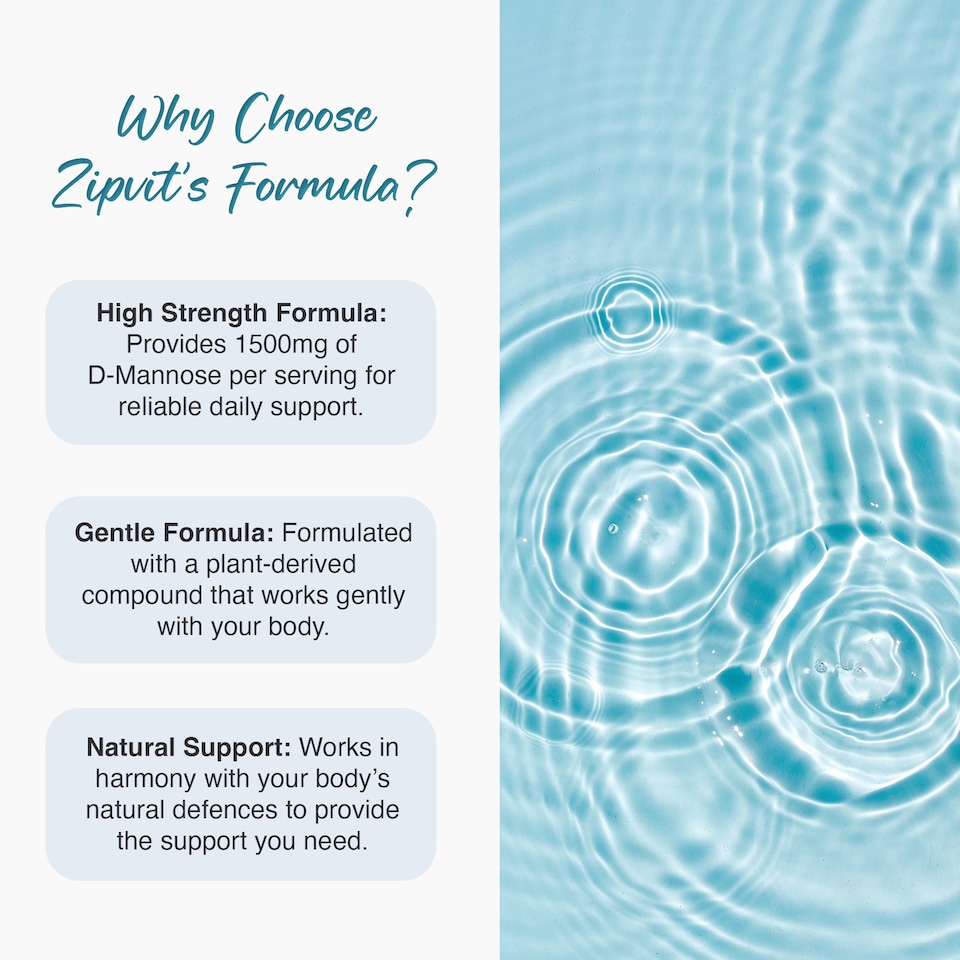 image 1 of Zipvit D-Mannose 1500mg, Naturally Sourced Support, 90 Vegan Capsules, 1-Month Supply