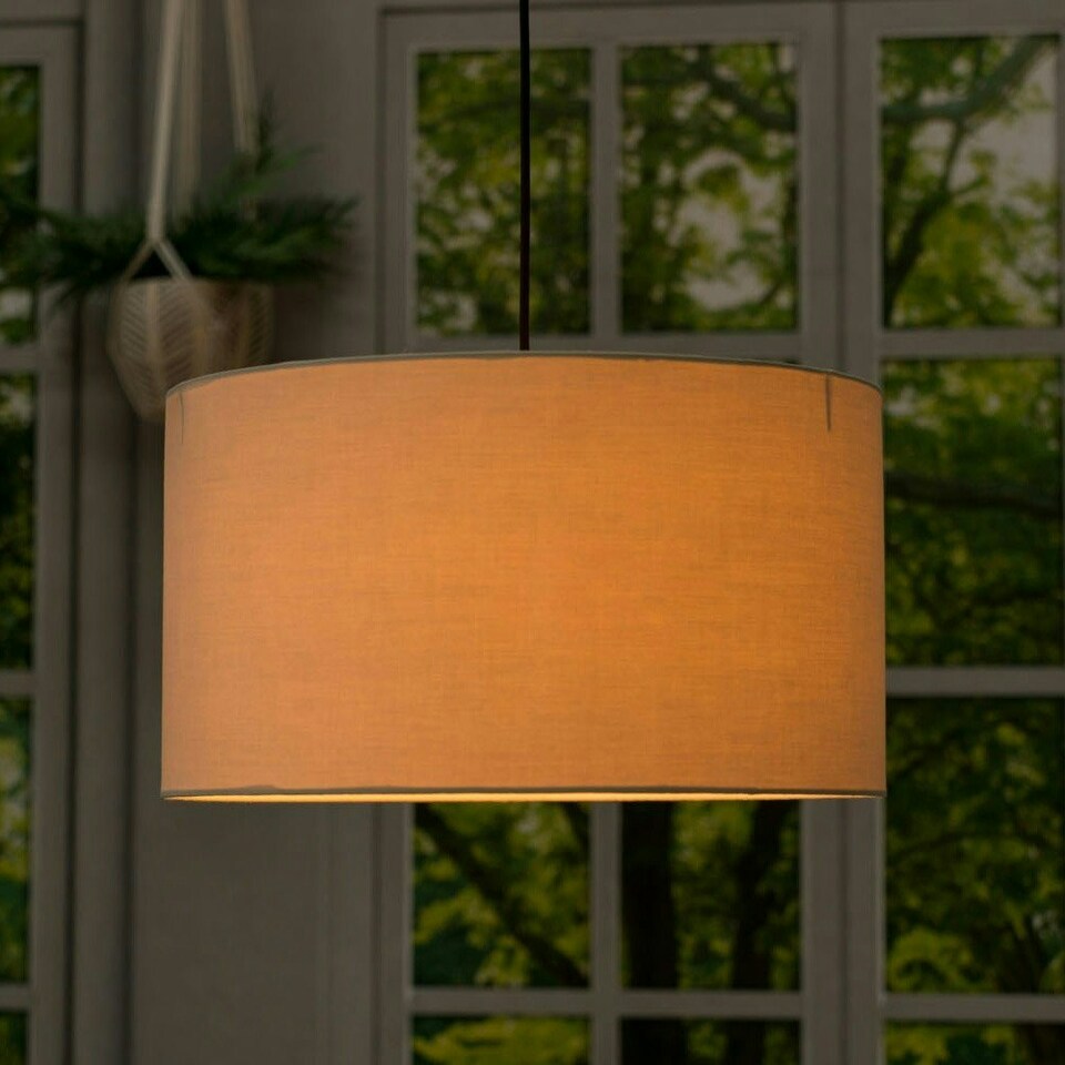 image 1 of ValueLights Reni Large Natural Pendant Shade Cream