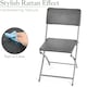 image 3 of Christow Folding Garden Chairs Rattan Effect Outdoor Camping Dining Set Of 2