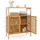 image 1 of COSTWAY Bamboo Side Storage Organizer Bathroom Floor Cabinet