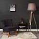 image 2 of ValueLights Clipper Light Wood Tripod Floor Lamp Grey Taper Shade