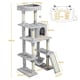 image 3 of Yaheetech Large Cat Tower with Hammock Scratching Posts Light Grey