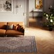 image 2 of KUKOON Beige Medallion Washable & Non Slip Distressed Living Room Area Rug 200cm x 290cm Cream