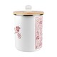 image 7 of Oak Leaves & Berries Compost Caddy - Metal 2L Red Decorative Kitchen Food Waste Bin