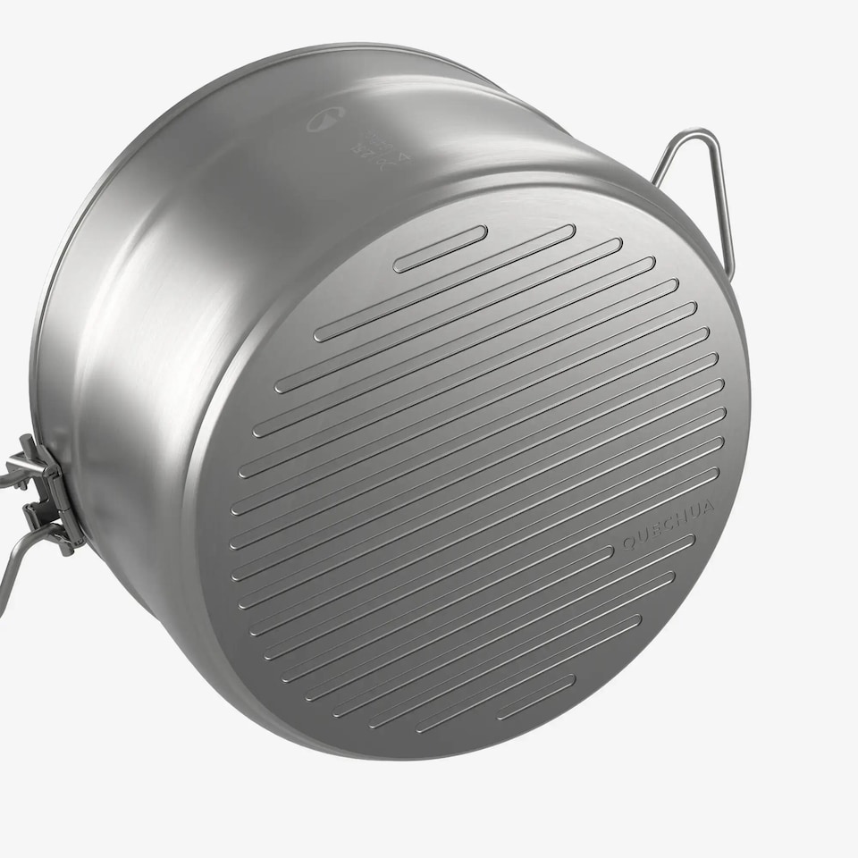 image 1 of Decathlon Stainless Steel Non-stick Camping Cookset 500 4 People 25 Items