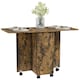 image 1 of HOMCOM Folding Dining Table, Drop Leaf Table With Drawers Rustic Brown