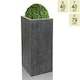image 5 of Primrose Poly Terrazzo Stone Large Grey Tall Cube Patio Planter 79cm