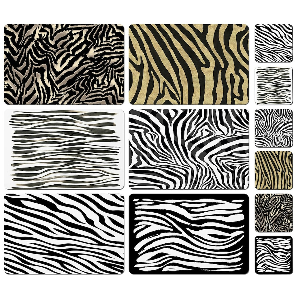 image 1 of The Zebra Print Collection (Placemat & Coaster Set)