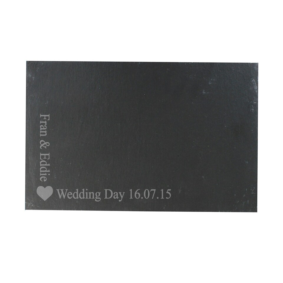 image 1 of Personalised Heart Motif Slate Placemat Black