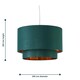 image 7 of Set of 2 Kozy - Dark Green and Gold 30cm Pendant Shades Green | Gold