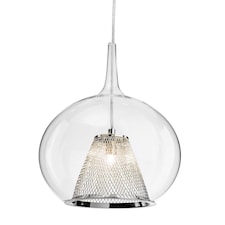 Arlo 1 Light Ceiling Pendant Chrome, Clear Glass, G9