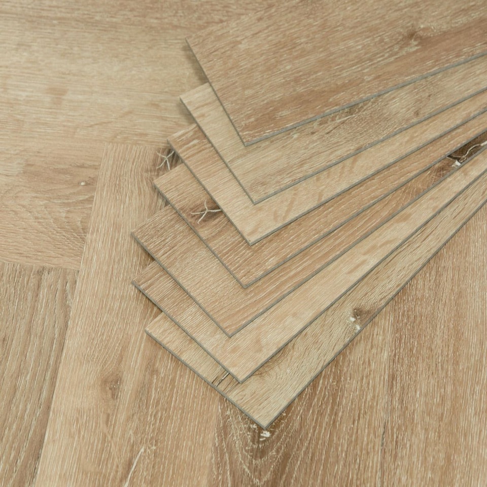image 1 of Click LVT Flooring SPC 6.0mm NodSl Woodland Herringbone Wood Effect For Home & Contract Commercial Use | Brown | Brown | Planks per Pack:  16  | Coverage per Pack: 1.114m² | 1