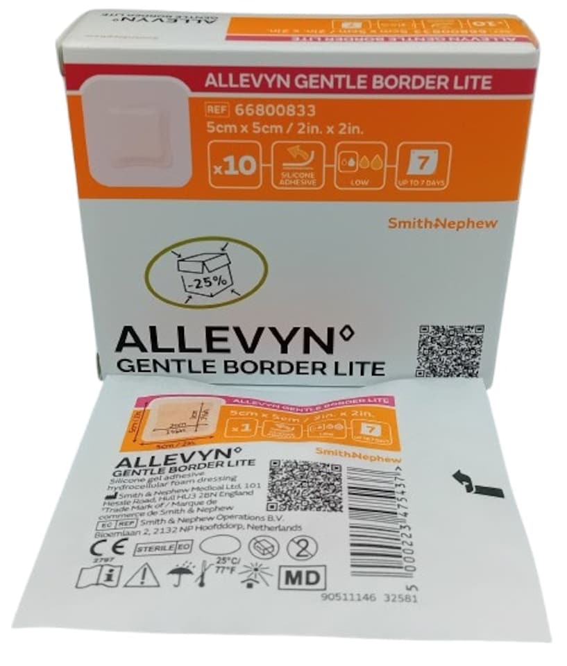 image 1 of Allevyn Gentle Border Lite Foam Dressing 5cm x 5cm – Box of 10