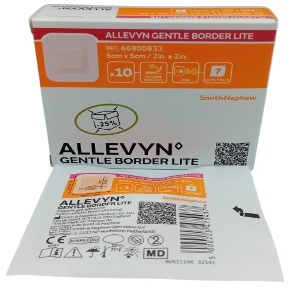 image 1 of Allevyn Gentle Border Lite Foam Dressing 5cm x 5cm – Box of 10