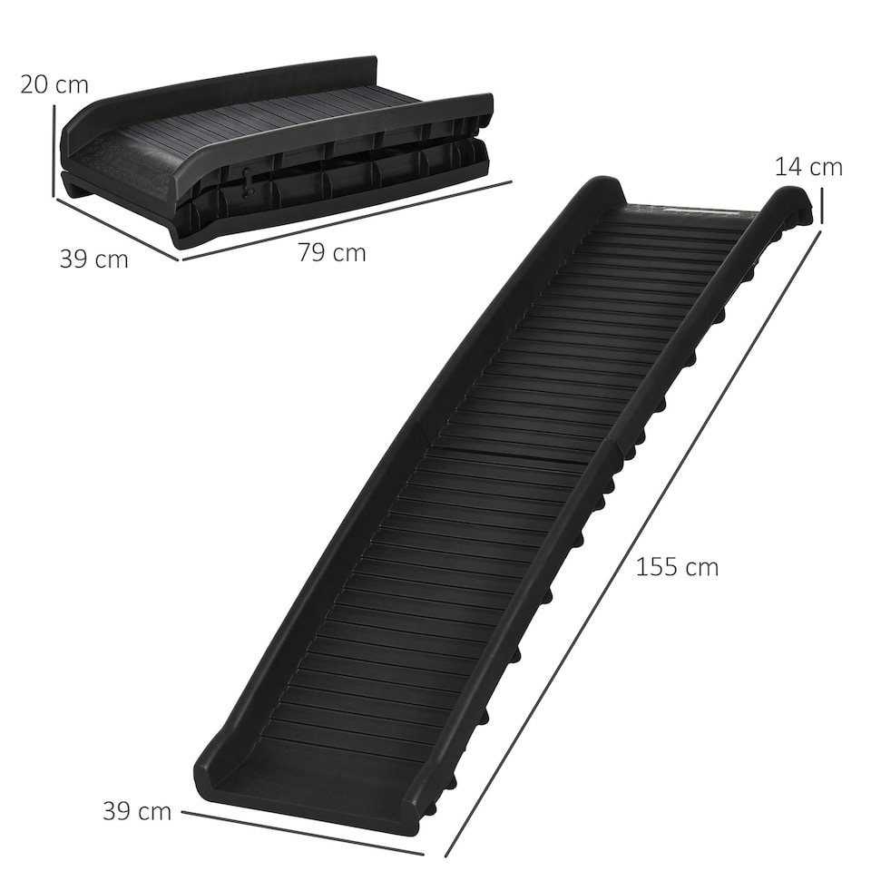 image 1 of PawHut Foldable Pet Ramp Dog Ramp for Cars, Truck, SUV