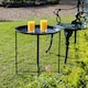 image 6 of Harbour Housewares Round Steel Tray Table - Matt Black