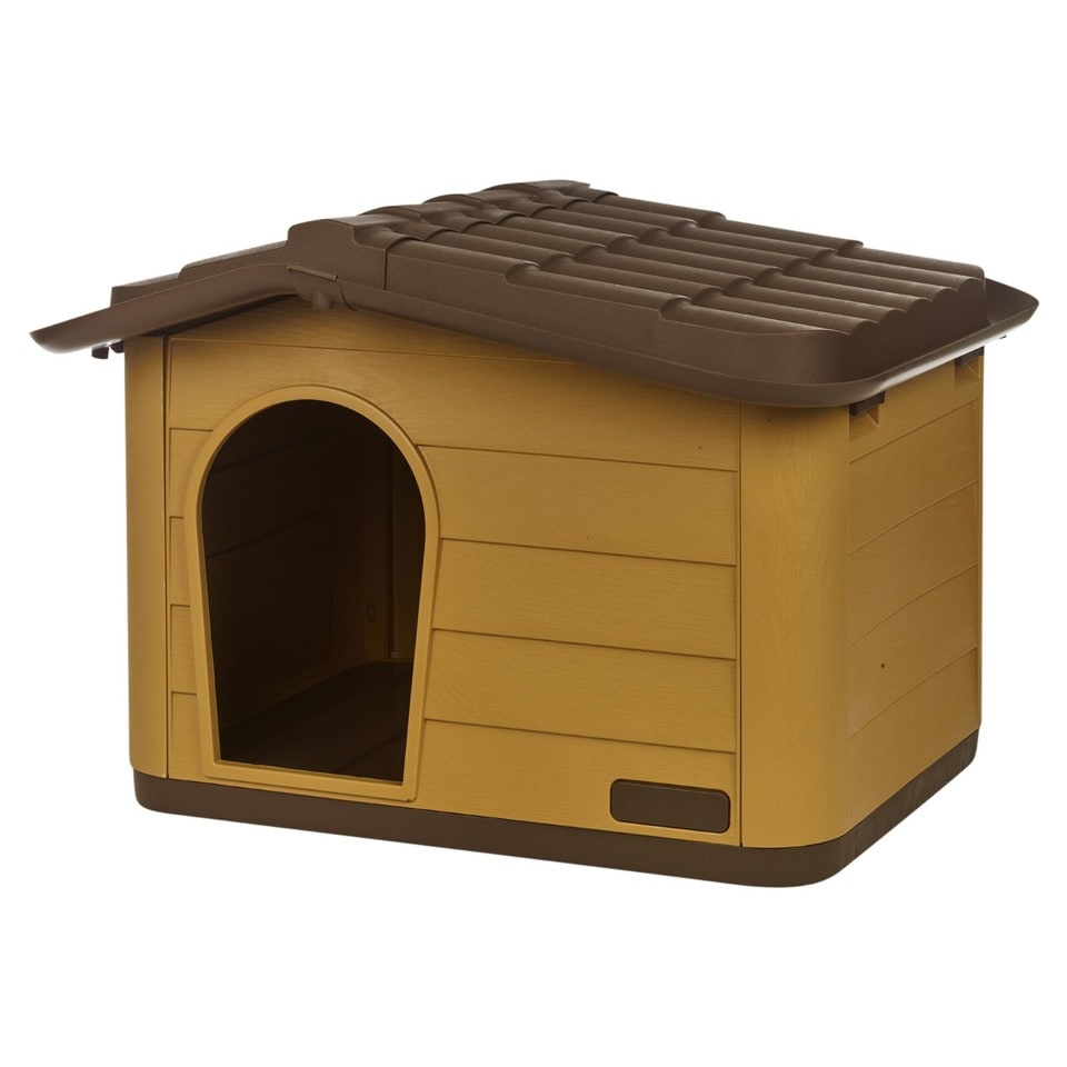image 1 of URBNLIVING Plastic Dog House Outdoor Pet Kennel Shelter | Multi | Mustard | S | 1
