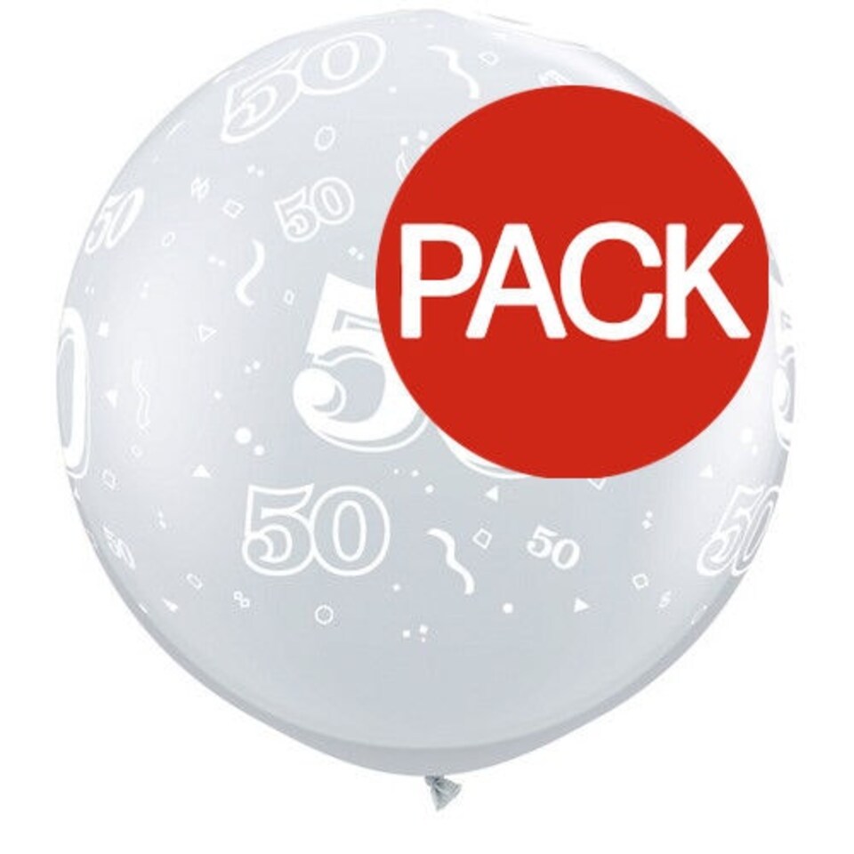 Qualatex 3 Foot Clear 50 Around Latex Balloon (Pack Of 2) - Clear - One Size