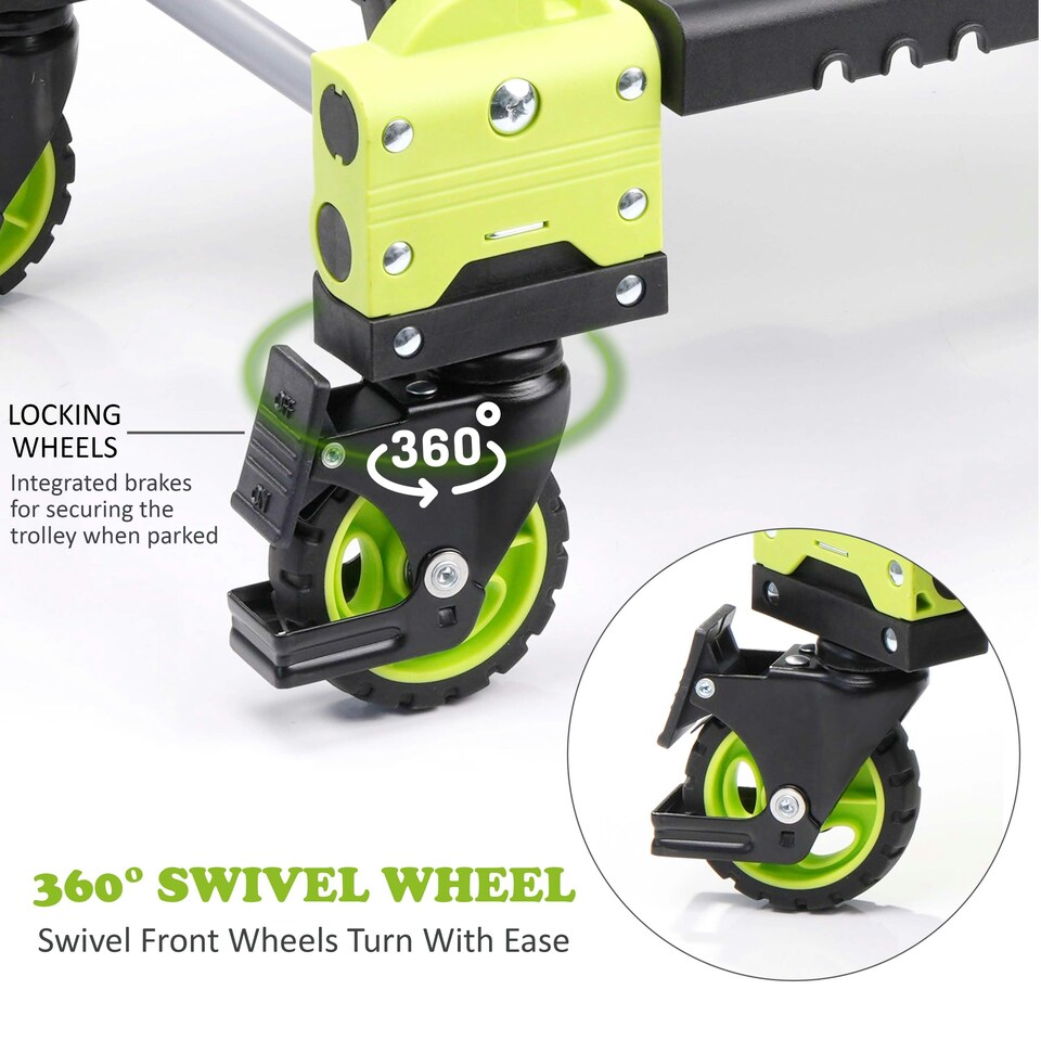 image 1 of 2-in-1 Hand Sack Truck Trolley, Folding Platform Cart Dolly, 120kg Load Capacity