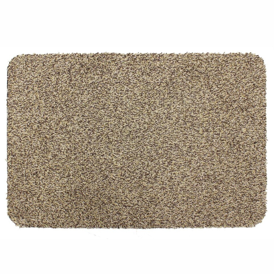image 1 of JVL Tanami Machine Washable Doormat and Runner Set, Beige