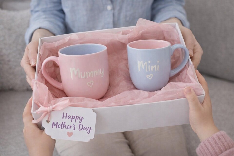 image 1 of Mummy & Mini Mug Gift Set Child Toddler New Mother Baby Shower Tea Coffee Cup