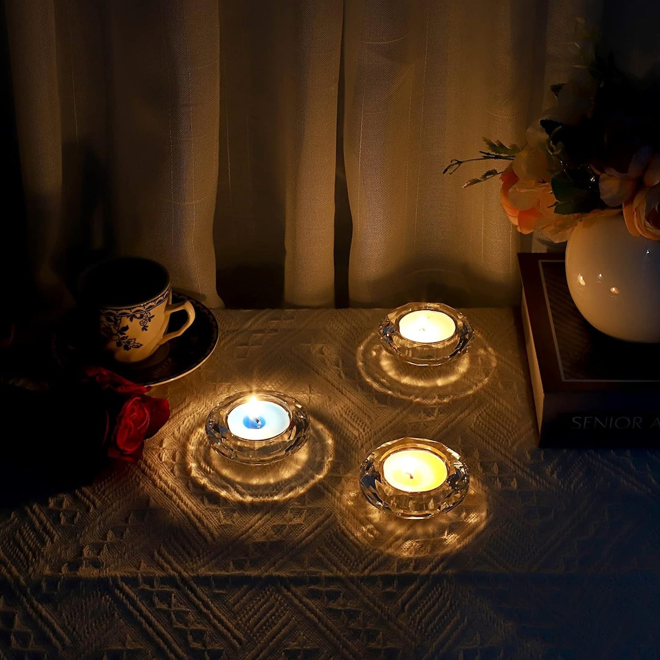 image 1 of Glass Tealight Holders | Clear | 6