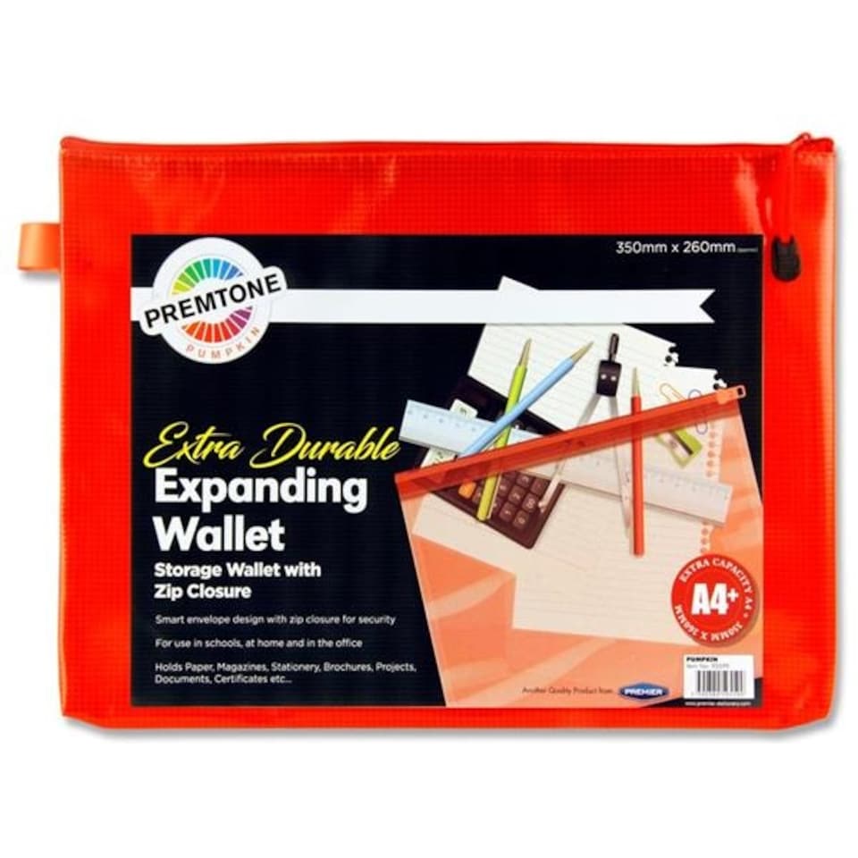 image 1 of A4+ Extra Durable Pumpkin Orange Mesh Wallet by Premto