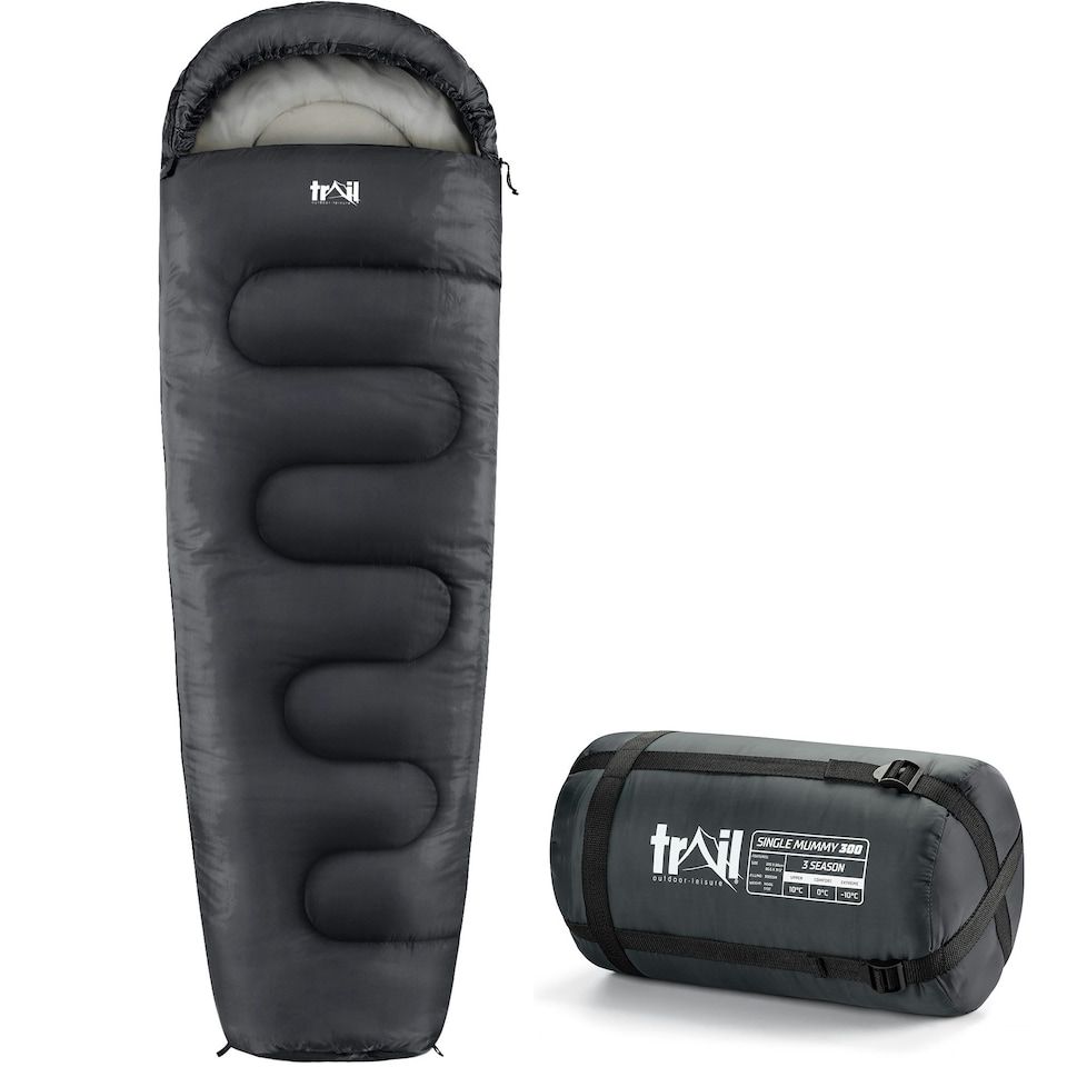 image 1 of Mummy Sleeping Bag - Charcoal