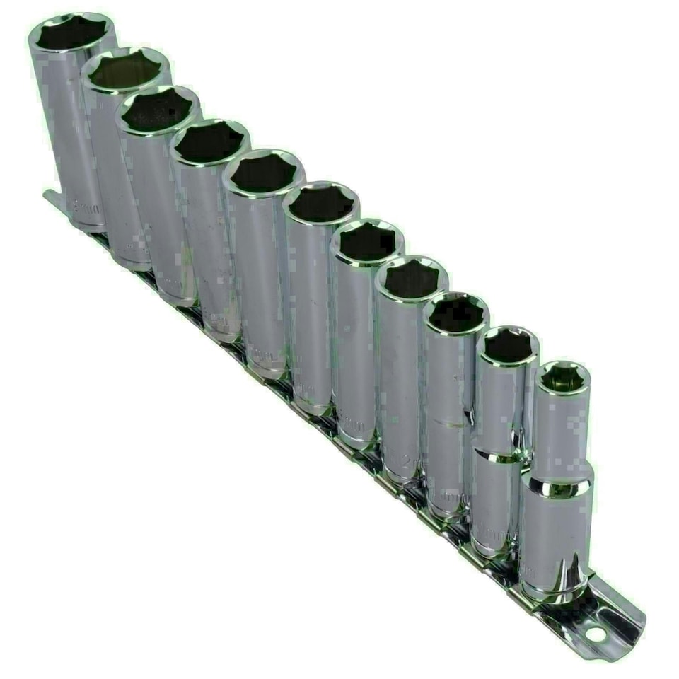 image 1 of 3/8" drive sockets deep metric sockets 8mm - 19mm 11pc TE050