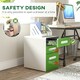 image 8 of Vinsetto 3 Drawer Modern Steel Filing Cabinet w/ 4 Wheels Lock Box Green