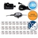 image 9 of Set of 30 - 30mm IP67 Warm White LED Decking Kit with Photocell | Chrome | Clear | 30