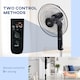 image 6 of HOMCOM 18 Pedestal Fan with Sleep Mode, Oscillating Standing Fan with 3 Modes, Remote Control, Floor Fan with Adjustable Height, 3 Speed, 7.5-Hour Timer, Black