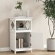 image 7 of COSTWAY Bathroom Floor Cabinet Single Door Organizer White White