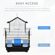 image 5 of PawHut Metal Bird Cage Small w/ Perch Food Container Handle for Finch Canary