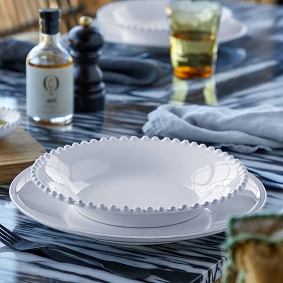 image 1 of Costa Nova Pearl White 24cm Soup/Pasta Plate White