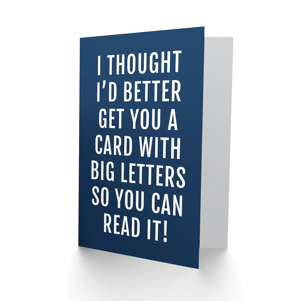 image 1 of Card With Big Letters So You Can Read It For Him Funny Birthday Card