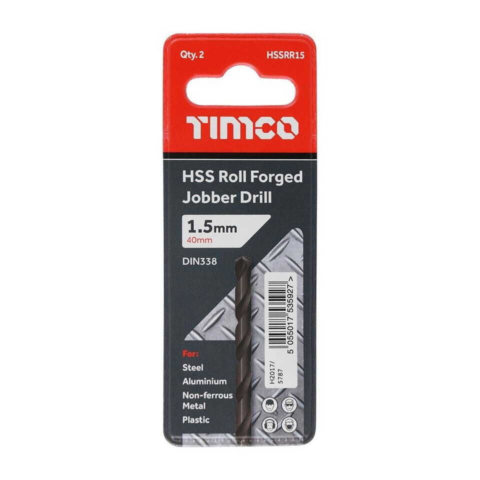 image 1 of Timco - Roll Forged Jobber Drills - HSS (Size 1.5mm - 10 Pieces)