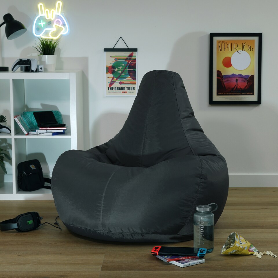 image 1 of Recliner Gaming Bean Bag Chair - Charcoal | Grey | Slate Grey | 1