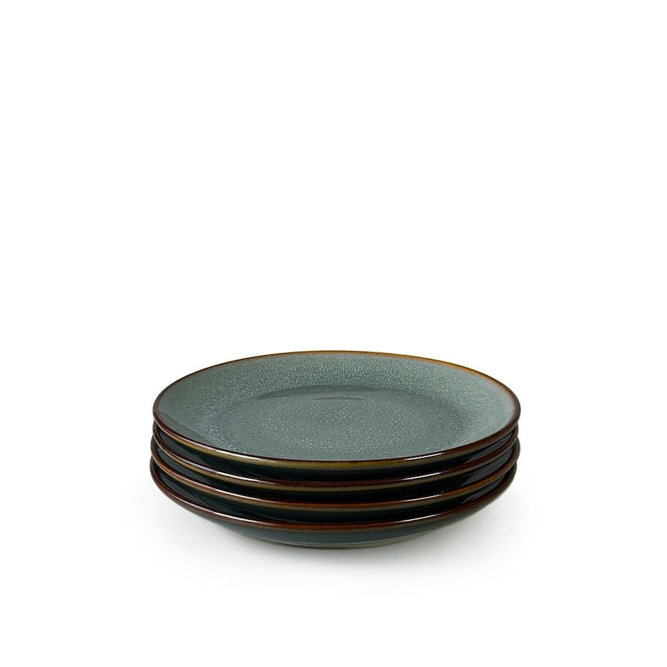 image 1 of Scandi Home Set of Four Stavanger 20cm Blue Artisan Glaze Ceramic Side Plates | Blue