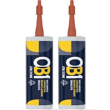 OB1 Terracotta Multi-Surface Construction Sealant & Adhesive Silicone Pack of 2