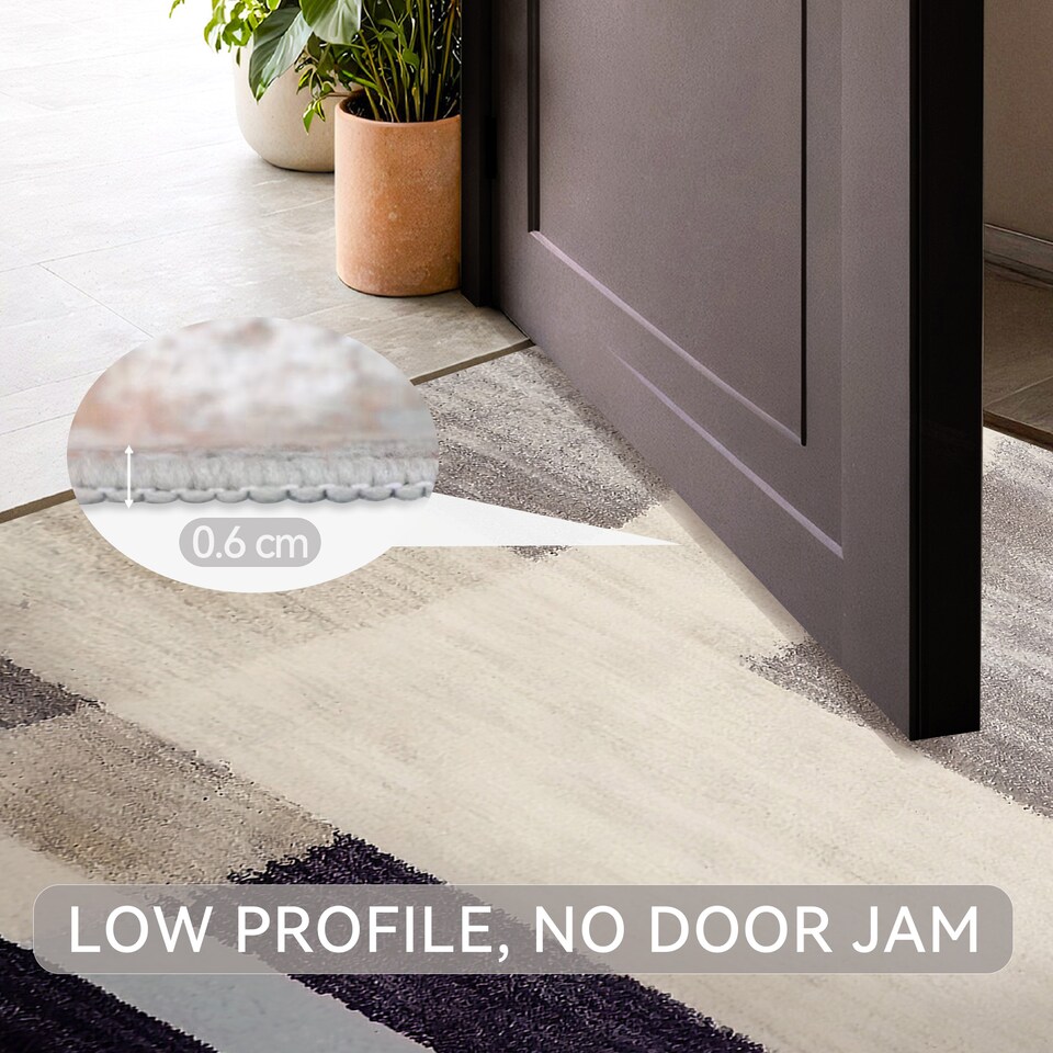 image 1 of Short Pile Rectangular Hexagon Pattern Rug 60x110cm