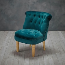 Lottie Chair Teal Velvet Blue