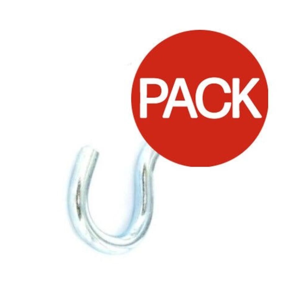 Securit Zinc Plated Screw Hook (Pack of 3) - Silver - 60mm