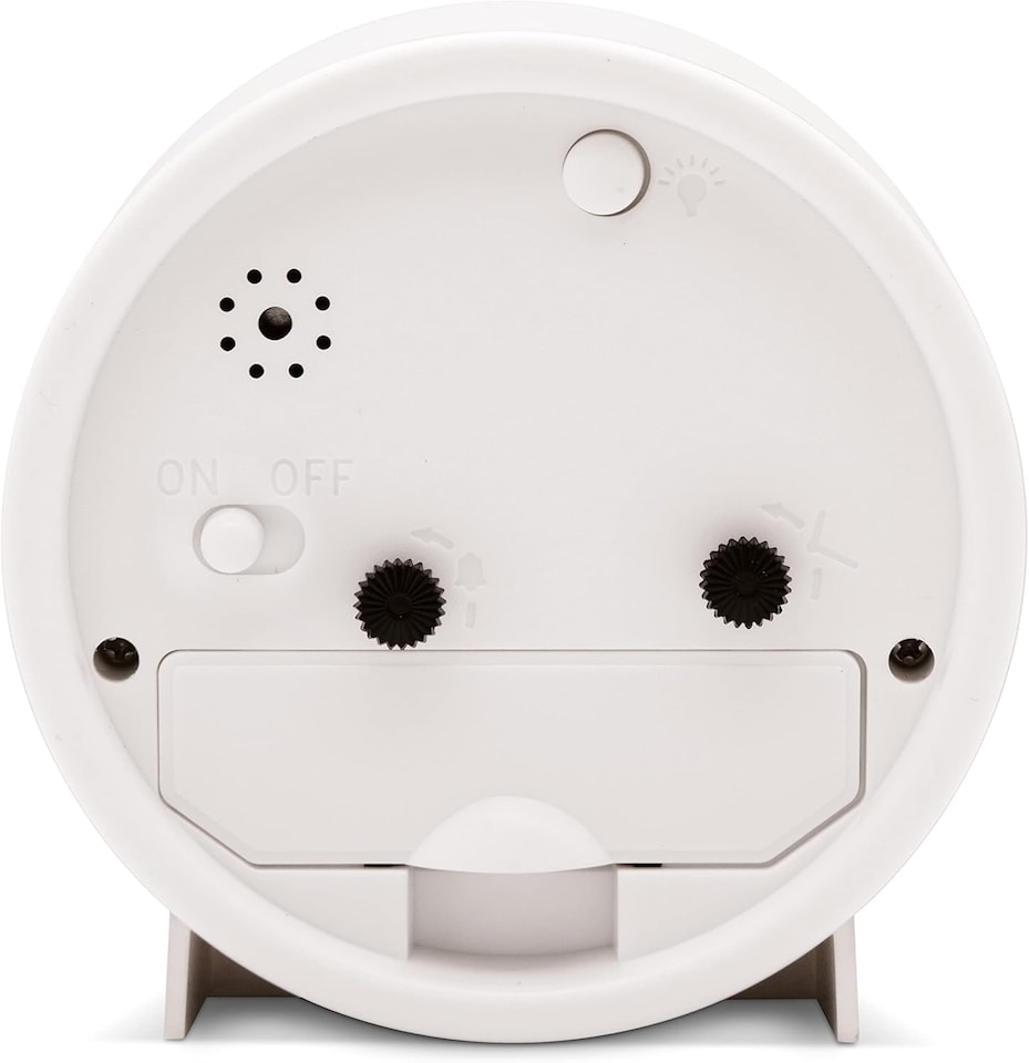 image 1 of Acctim Gaby Small Analogue Contemporary Bedside Alarm Clock | White | White