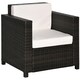 image 6 of Outsunny Garden Patio Rattan Wicker Furniture Single Cube Chair Sofa Outdoor Grey