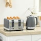 image 2 of HOMCOM 1.7L 3000W Quick Boil Kettle and 4 Slice Toaster Set Crumb Tray Grey