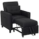 image 1 of HOMCOM Compact Single Chair Bed, Pull Out Bed, Convertible Sleeper Chair with Adjustable Backrest, Pillow, Side Pockets for Home Office, Bedroom, Living Room, Black | Black | One Size
