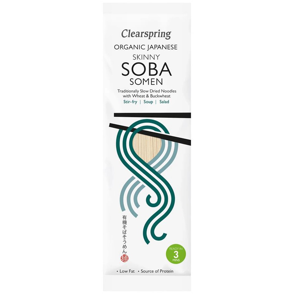 Organic Japanese Skinny Soba Somen Noodles 200g (Clearspring)